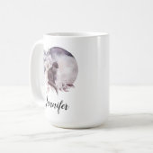 Schwarze Katze vor einem magischen Vollmond Kaffeetasse (Vorderseite Links)