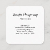 Schwarze Katze vor einem magischen Vollmond Quadratische Visitenkarte (Rückseite)