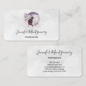 Schwarze Katze vor einem magischen Vollmond Visitenkarte (Vorne/Hinten)