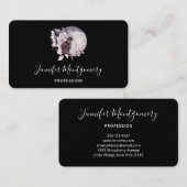 Schwarze Katze vor einem magischen Vollmond Visitenkarte (Vorne/Hinten)