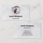 Schwarze Katze vor einem magischen Vollmond Visitenkarte (Vorne/Hinten)