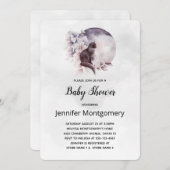 Schwarze Katze vor einer magischen Vollmonddusche Einladung (Vorne/Hinten)