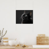 Schwarze Katze vor schwarzem Hintergrund, nah-up Poster (Küche)