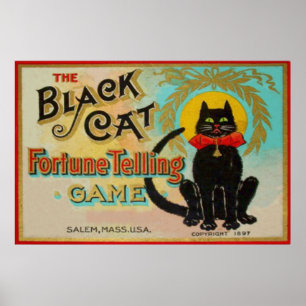 Schwarze Katze Wahrsage Spiel Poster