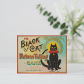 Schwarze Katze Wahrsage Spiel Postkarte (Stehend Vorderseite)