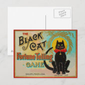 Schwarze Katze Wahrsage Spiel Postkarte (Vorne/Hinten)