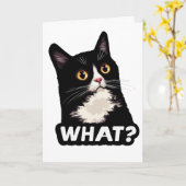Schwarze Katze Was? Karte (Gelbe Blume)