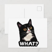 Schwarze Katze Was? Postkarte (Vorne/Hinten)