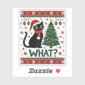 Schwarze Katze Was Pushing Weihnachtsbaum Funny Ca Aufkleber (Blatt)
