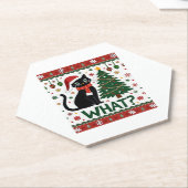 Schwarze Katze Was Pushing Weihnachtsbaum Funny Ca Untersetzer (angewinkelt)