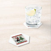 Schwarze Katze Was Pushing Weihnachtsbaum Funny Ca Untersetzer (Vor Ort)