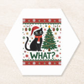 Schwarze Katze Was Pushing Weihnachtsbaum Funny Ca Untersetzer (Vorderseite)