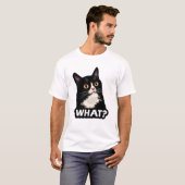 Schwarze Katze Was T-Shirt (Vorne ganz)