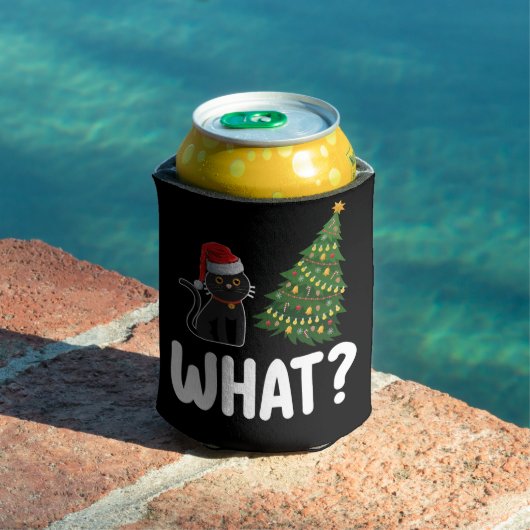 Schwarze Katze Was Weihnachtsbaum rauschen Funny Dosenkühler (In Situ Pool)