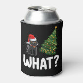 Schwarze Katze Was Weihnachtsbaum rauschen Funny Dosenkühler (Kanne Vorderseite)