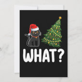 Schwarze Katze Was Weihnachtsbaum rauschen Funny Einladung (Vorderseite)