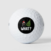 Schwarze Katze Was Weihnachtsbaum rauschen Funny Golfball (Vorderseite)