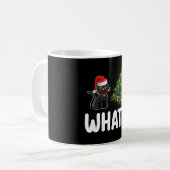 Schwarze Katze Was Weihnachtsbaum rauschen Funny Kaffeetasse (Vorderseite Links)