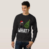 Schwarze Katze Was Weihnachtsbaum rauschen Funny Sweatshirt (Vorne ganz)