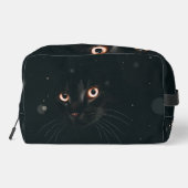 Schwarze Katze Waschbeutel (Rückseite)