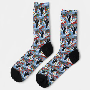 Schwarze Katze Weihnachten Festliche Schneelandsch Socken