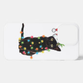 Schwarze Katze Weihnachten geknallt in WeihnachtsL iPhone Hülle (Rückseite (Horizontal))