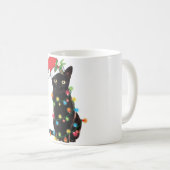 Schwarze Katze Weihnachten geknallt in WeihnachtsL Kaffeetasse (VorderseiteRechts)