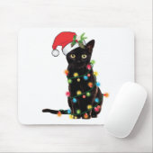 Schwarze Katze Weihnachten geknallt in WeihnachtsL Mousepad (Mit Mouse)