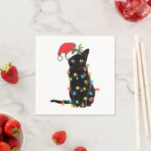 Schwarze Katze Weihnachten geknallt in WeihnachtsL Serviette (Beispiel)