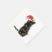 Schwarze Katze Weihnachten geknallt in WeihnachtsL Serviette (Ecke)