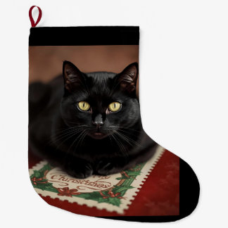 Schwarze Katze Weihnachten Großer Weihnachtsstrumpf