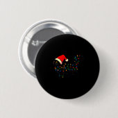 Schwarze Katze Weihnachten Santa Hut Lustig  Button (Vorne & Hinten)
