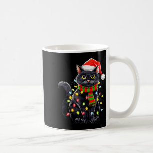 Schwarze Katze Weihnachten Santa Hut Lustige Meowy Kaffeetasse