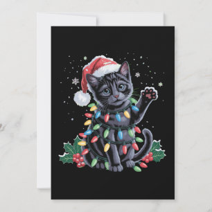 Schwarze Katze Weihnachten Santa Hut Meowy Xmas Fe