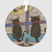 Schwarze Katze Weihnachtsbaumdekoration Ornament (Rückseite)