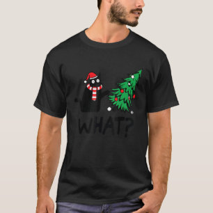 Schwarze Katze Weihnachtsbaumdekoration Ornamente T-Shirt