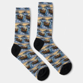 Schwarze Katze Weihnachtsboot Urlaub Socken (Rechts)