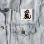 Schwarze Katze Weihnachtsedition Button (Beispiel)