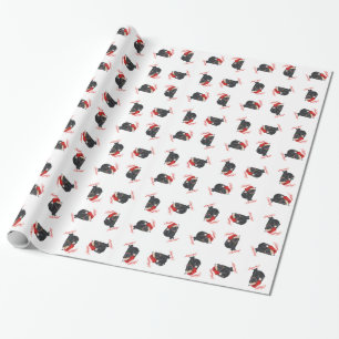 Schwarze Katze Weihnachtsferien Geschenkpapier