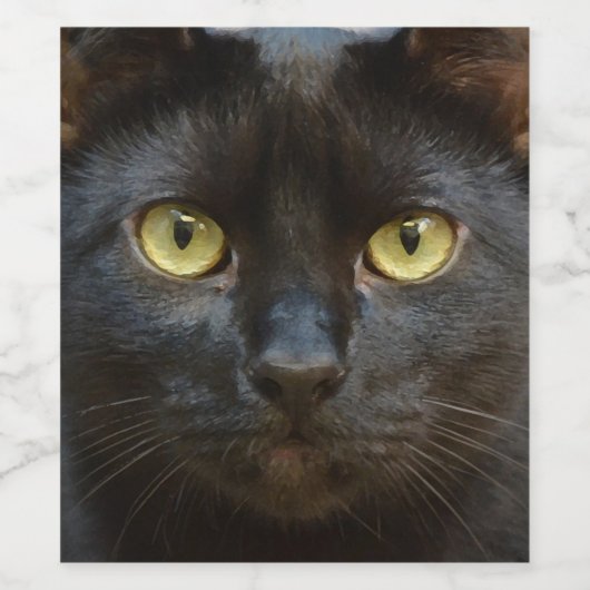 Schwarze Katze Weinetikett (Einzelnes Label)