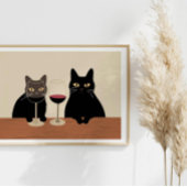 Schwarze Katze Weinliebhaber Poster