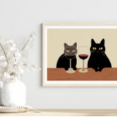 Schwarze Katze Weinliebhaber Poster