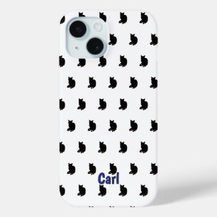 Schwarze Katze (weiß) Case-Mate iPhone Hülle