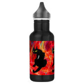 SCHWARZE KATZE weiß Edelstahlflasche (Links)