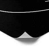 Schwarze Katze weiß in Schwarz drucken Poster (Ecke)