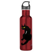 SCHWARZE KATZE weiß, orange gelb Trinkflasche (Vorderseite)