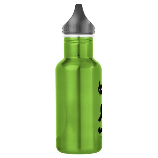 SCHWARZE KATZE weiß, rosa Trinkflasche (Links)