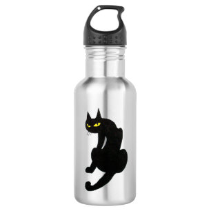 SCHWARZE KATZE weiß Trinkflasche
