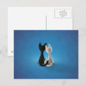 Schwarze Katze Weiße Katze (Farbe 1) Postkarte (Vorne/Hinten)