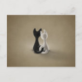 Schwarze Katze Weiße Katze (Farbe 3) Postkarte (Vorderseite)